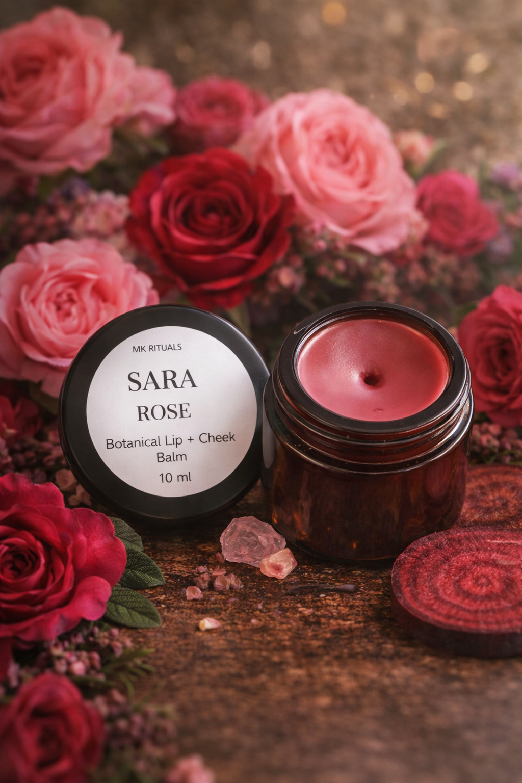 SARA – Rose  Lip + Cheek Balm